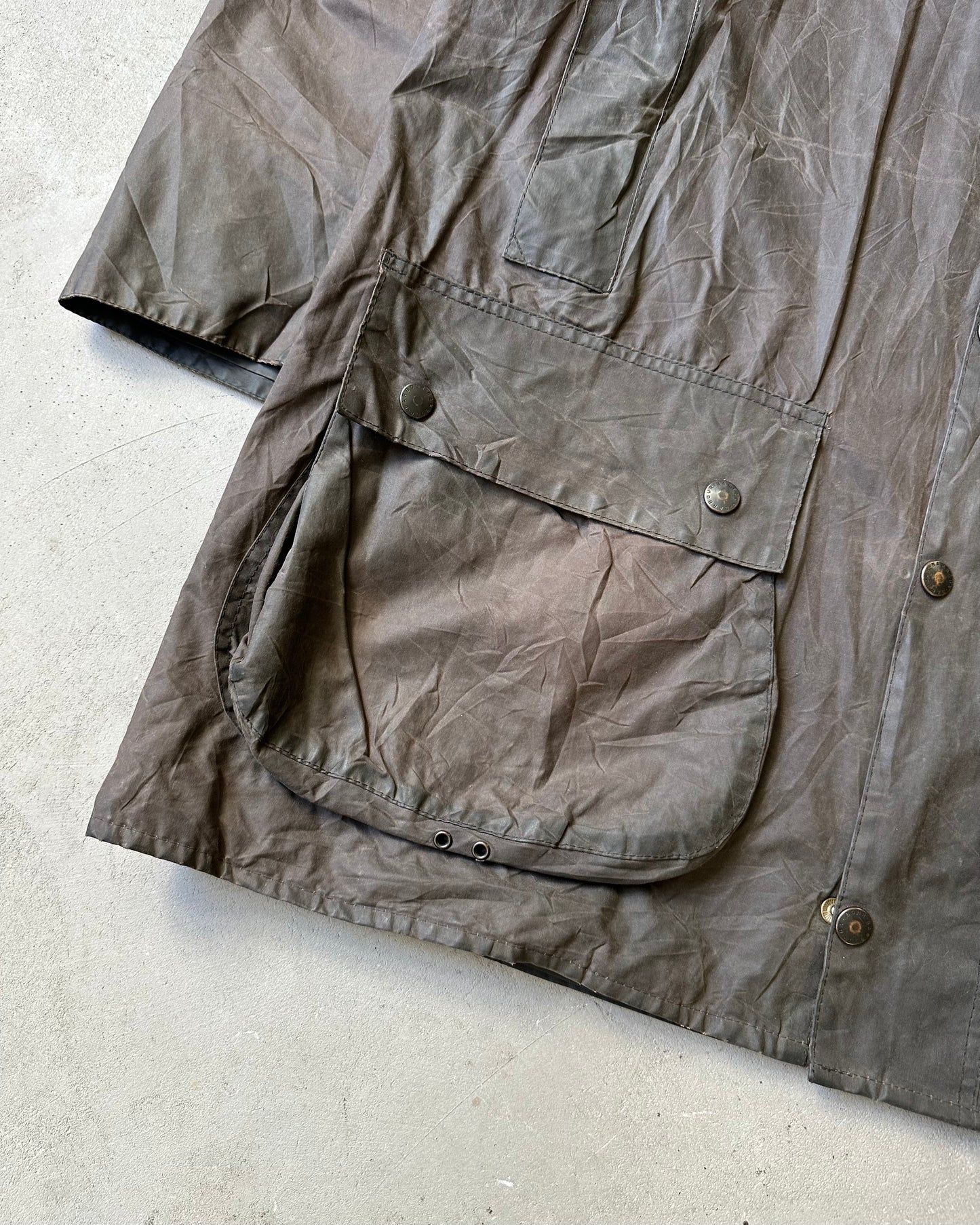 Années 2000 - Veste Barbour Border Noire Délavée - 46