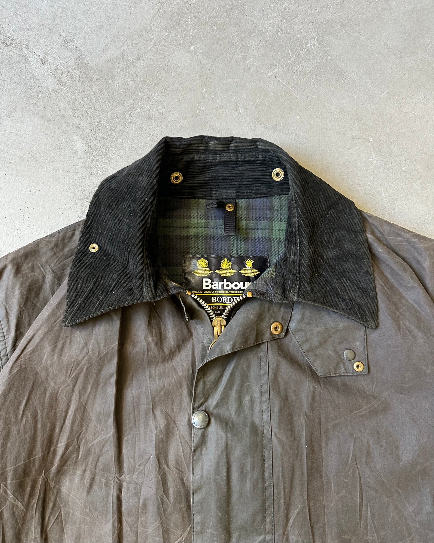 Années 2000 - Veste Barbour Border Noire Délavée - 46