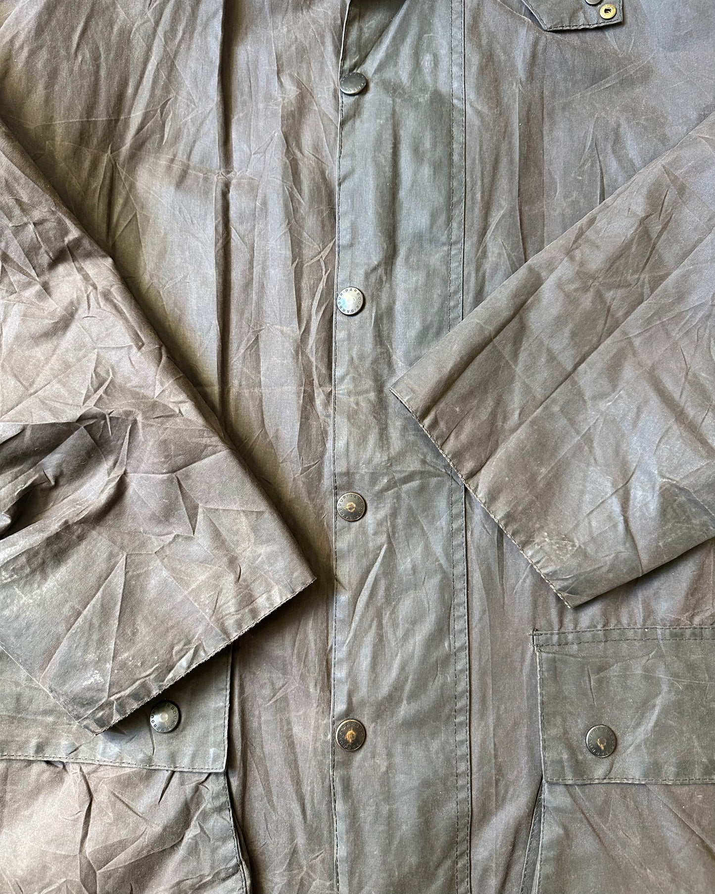 Années 2000 - Veste Barbour Border Noire Délavée - 46