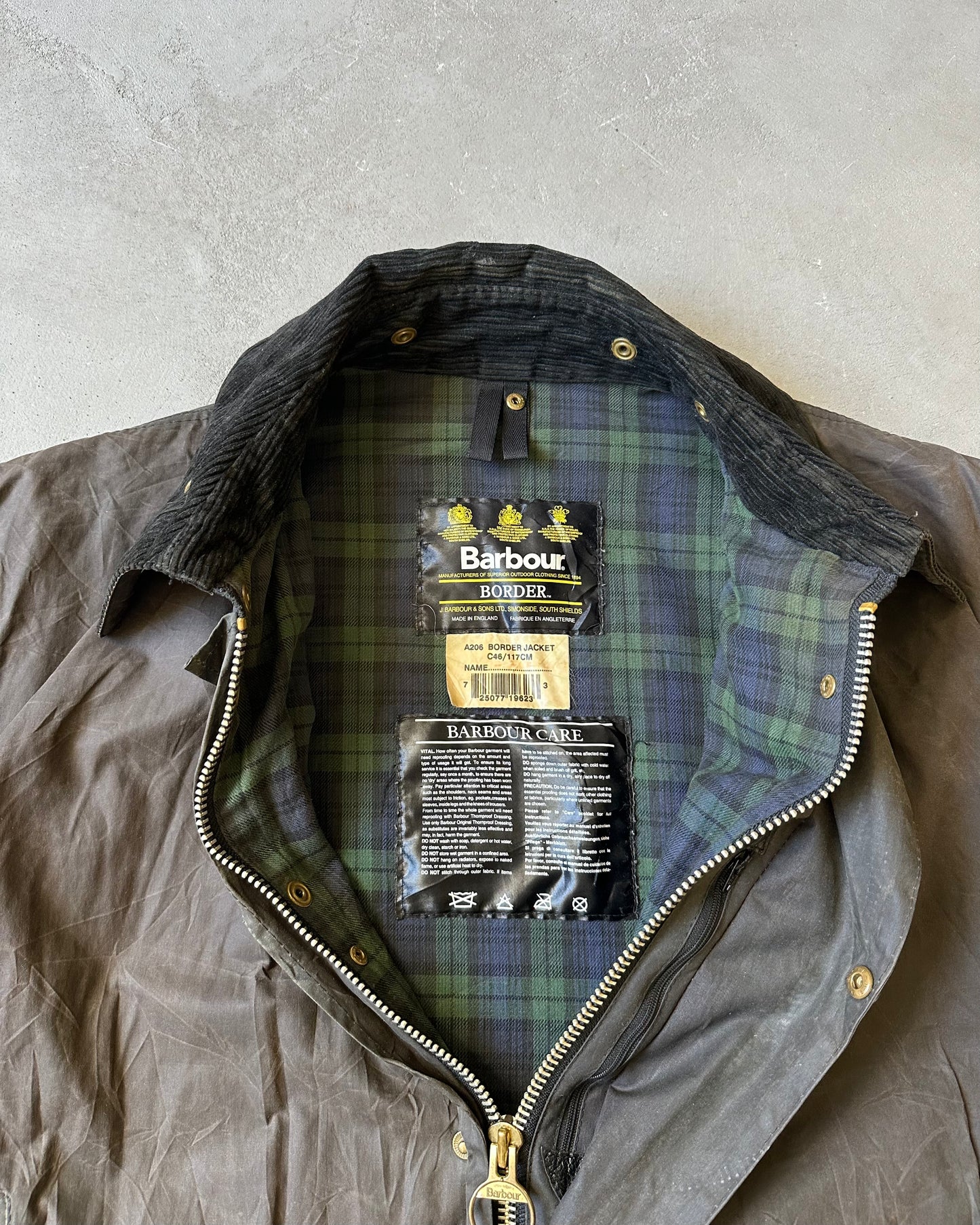 Années 2000 - Veste Barbour Border Noire Délavée - 46
