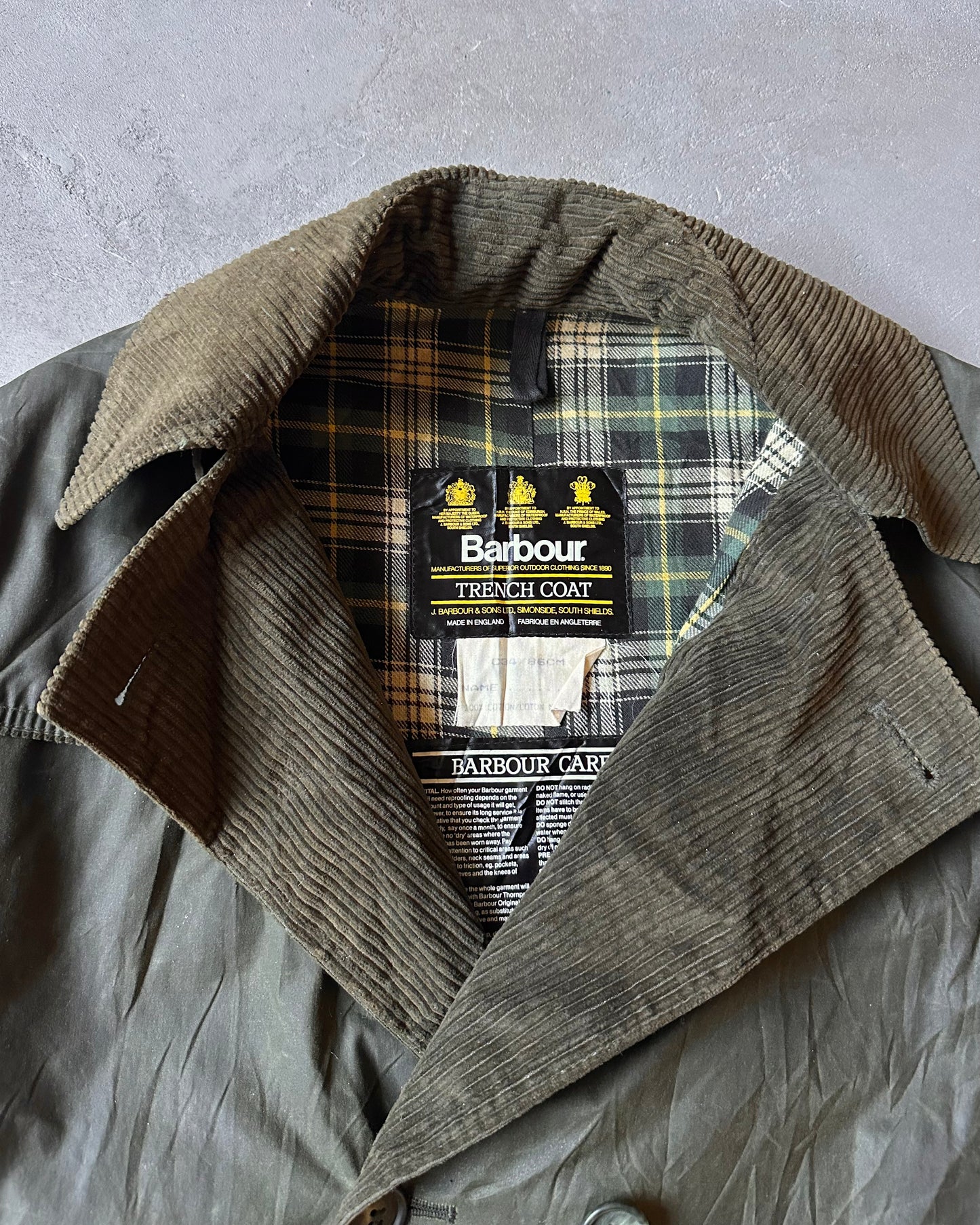 1990s - Green Barbour Trench Coat - 34