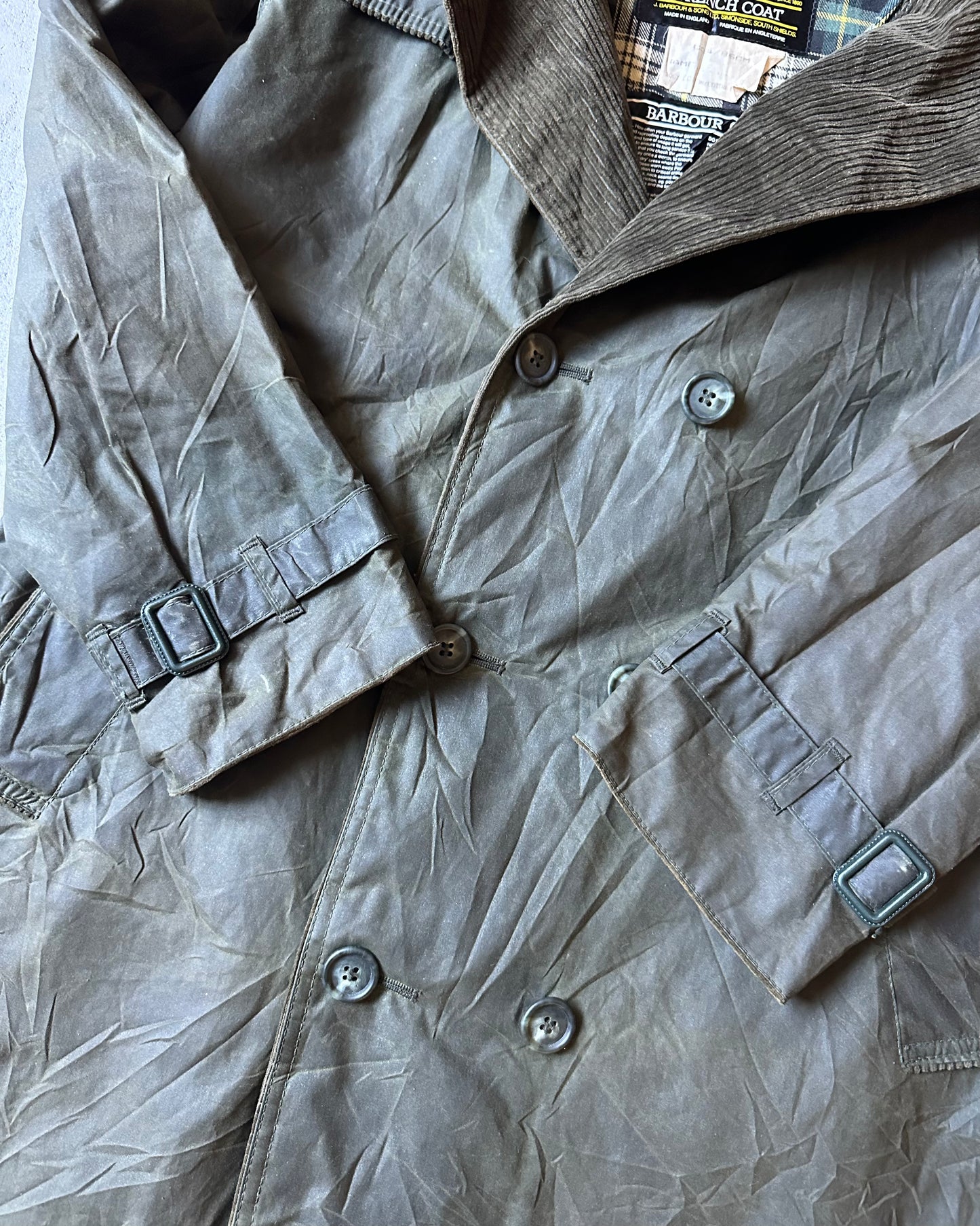 1990s - Green Barbour Trench Coat - 34