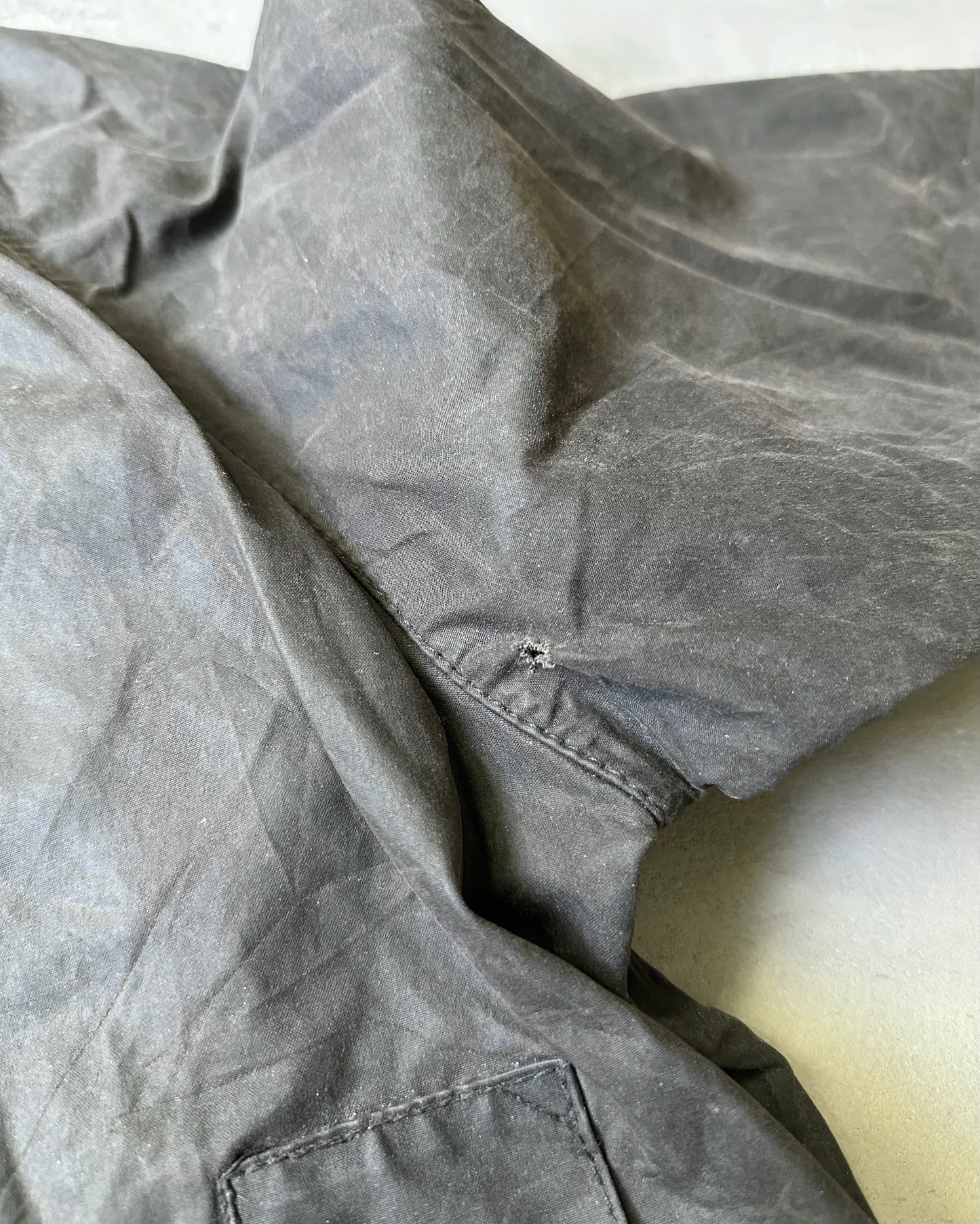 Années 2000 - Veste Barbour Beaufort noire délavée - Taille 42