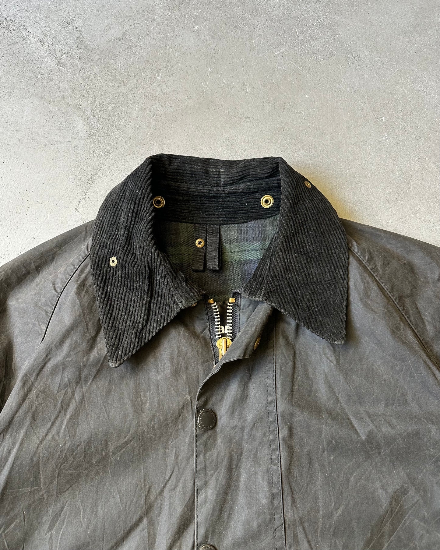 Années 2000 - Veste Barbour Beaufort noire délavée - Taille 42