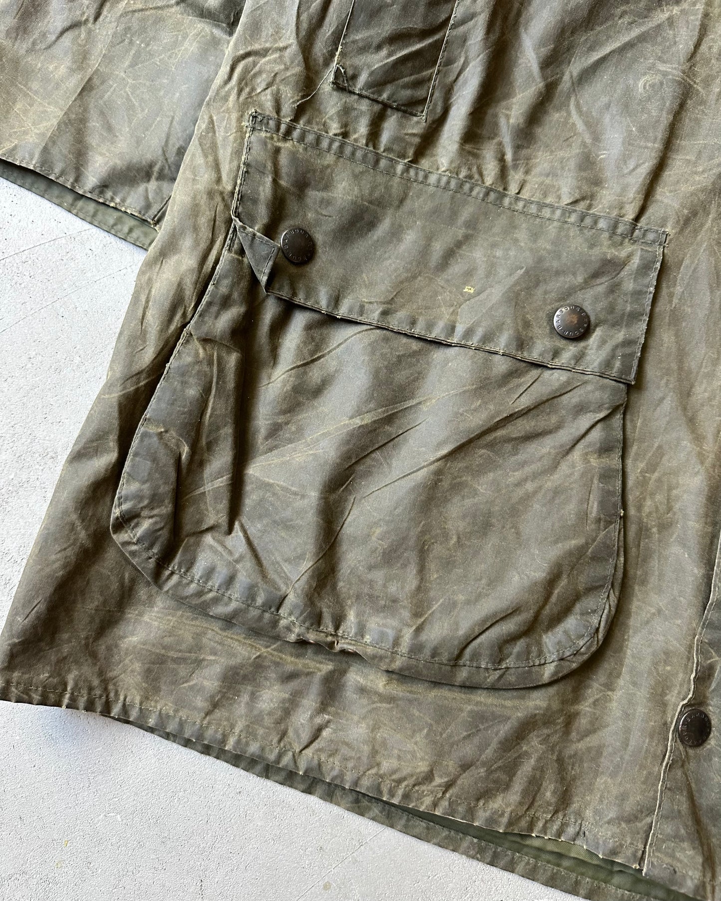 1980s - Distressed Green Barbour Border Jacket - 44