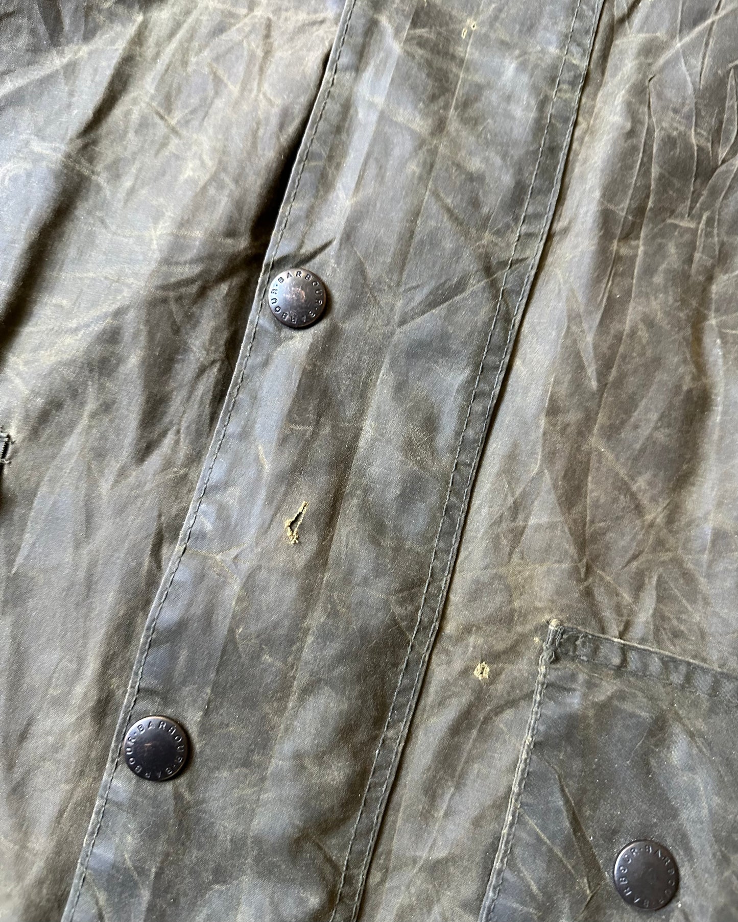 1980s - Distressed Green Barbour Border Jacket - 44
