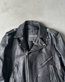 1990s - Black Perfecto Leather Jacket - XL