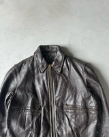 1990s - Dark Brown Vanson Leather Jacket - (W)XS