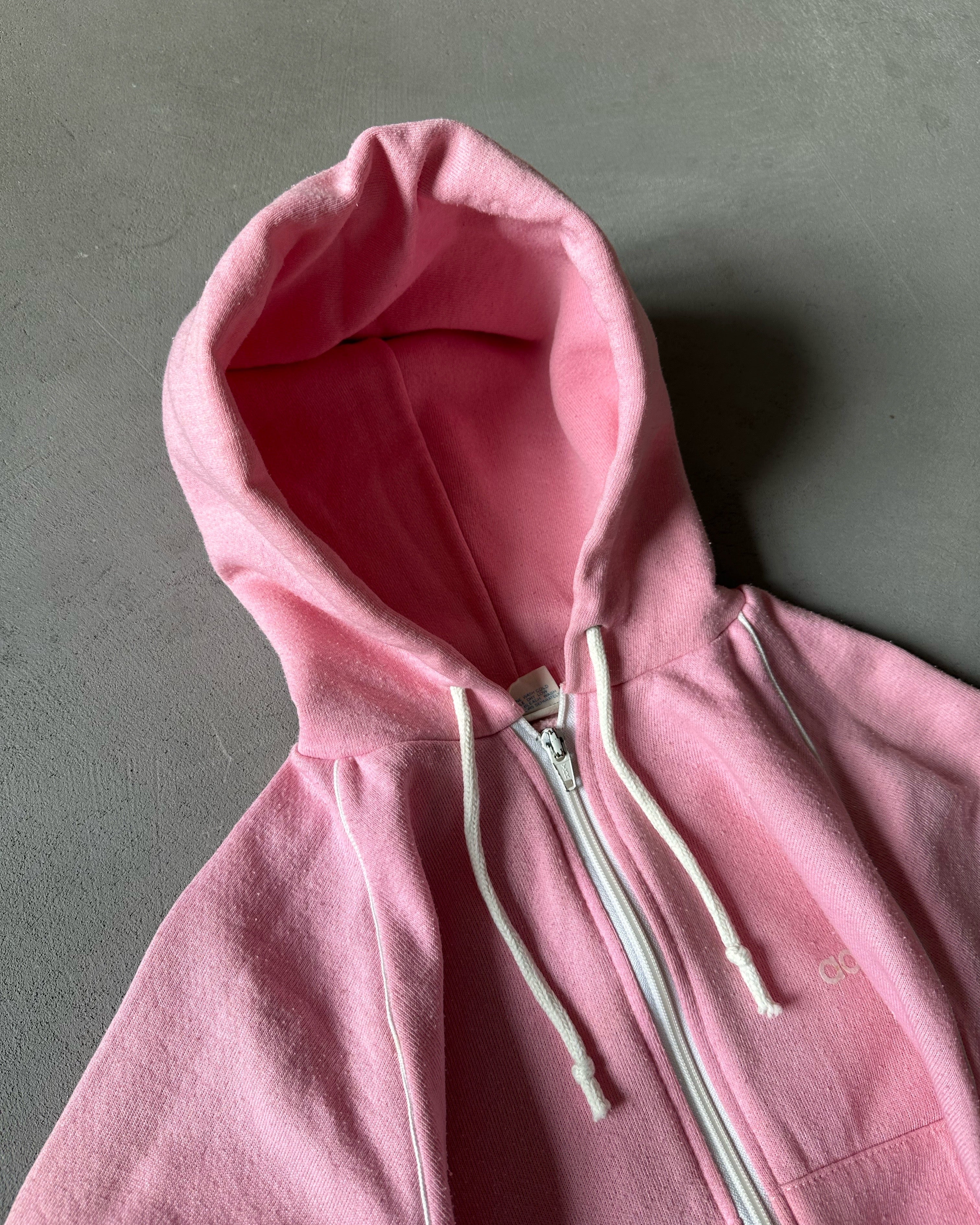 1980s Baby Pink Adidas Women s Zip Up Hoodie W XS