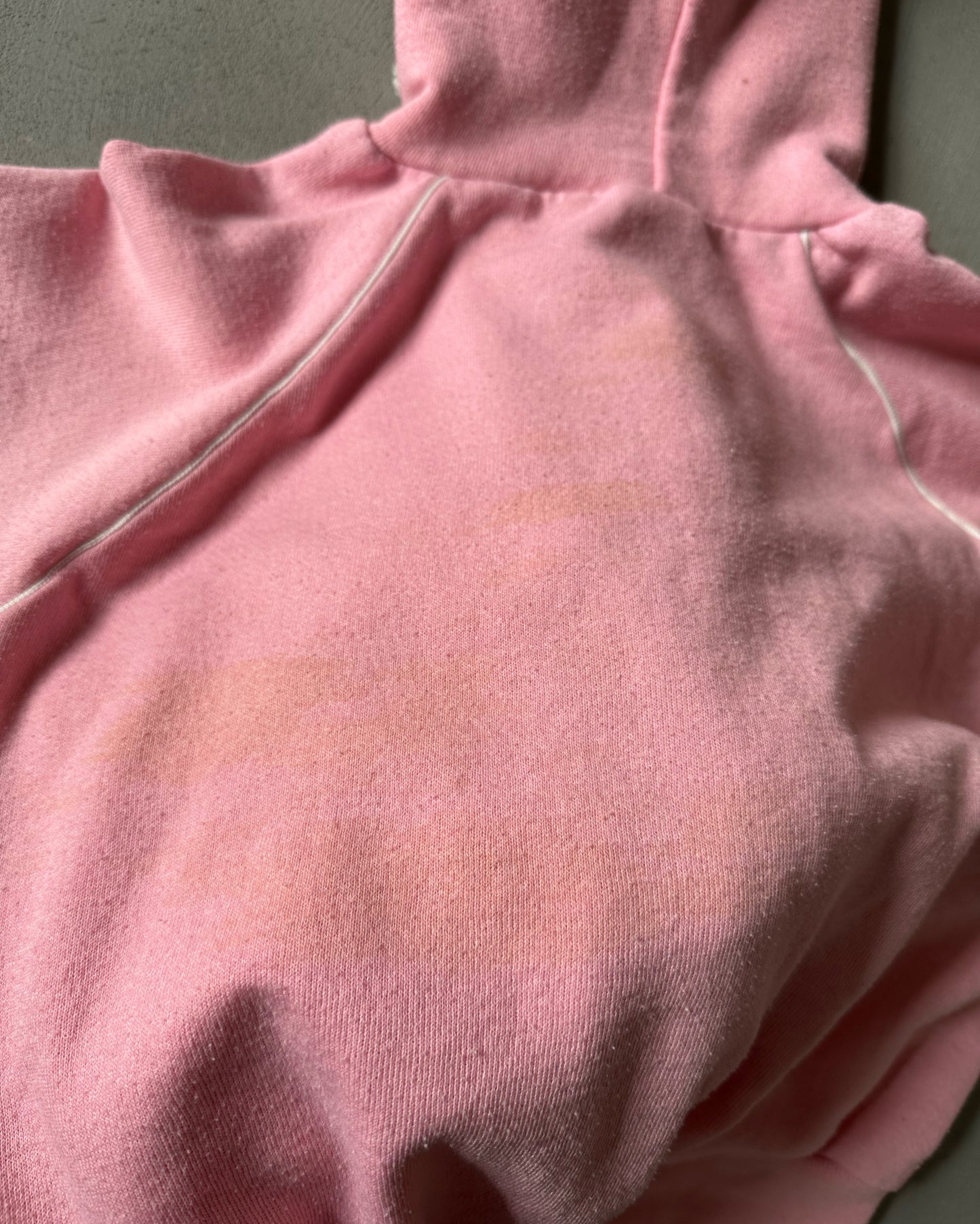 1980s - Baby Pink Adidas Women's Zip Up Hoodie - (W)XS