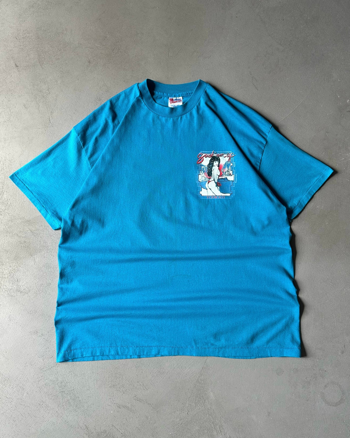 1990s - Blue "Suck'em Up" T-Shirt - XL/XXL