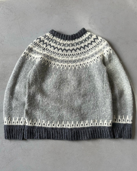 1980s - Grey Nordic Wool Sweater - M – The Thirteen Club