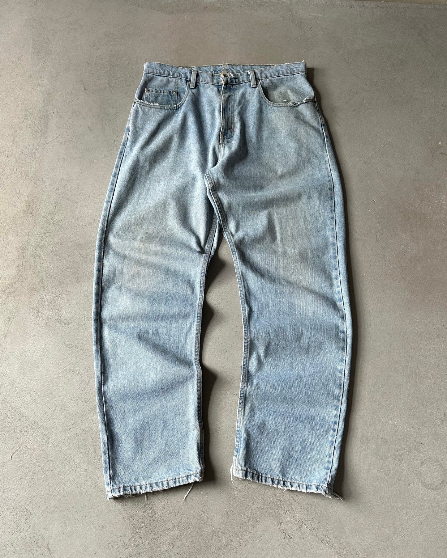 1990s - Distressed Polo Jeans - 34x32