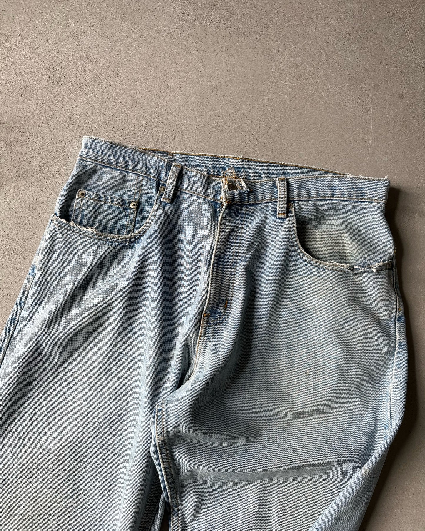 1990s - Distressed Polo Jeans - 34x32