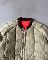 1970s - Beige Quilted Down Puffer Jacket - L