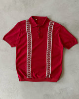 1980s - Red/White Polo - M