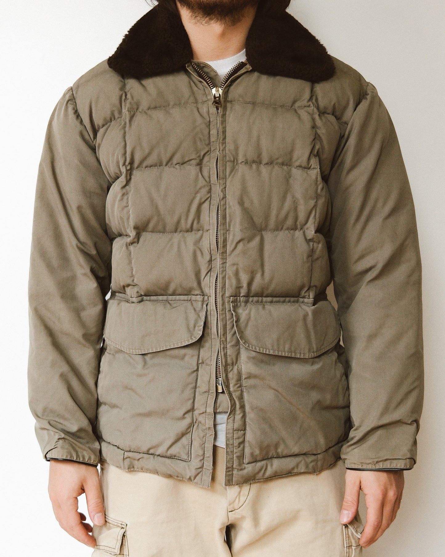 1950s - Beige Comfy Down Jacket - S/M