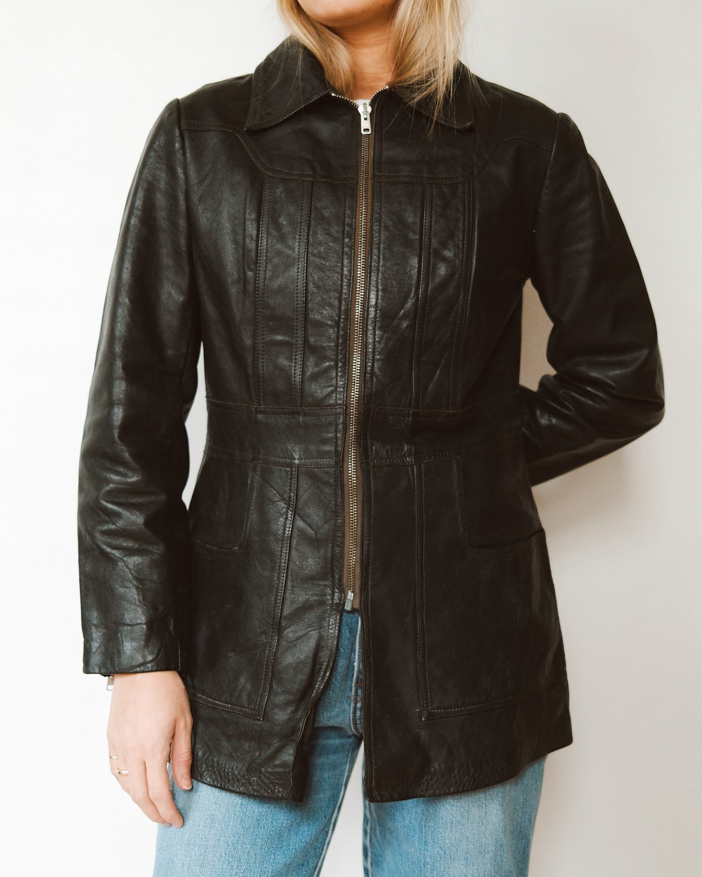 1950s - Black Tabenacle Women's Leather Jacket - (W)XS