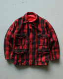 1960s - Red/Black Plaid Reversible Hunting Jacket - S