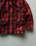 1960s - Red/Black Plaid Reversible Hunting Jacket - S