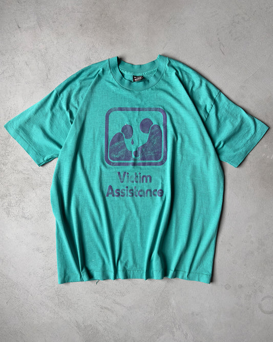 1990s - Teal Victim Assistance T-Shirt - XL/XXL