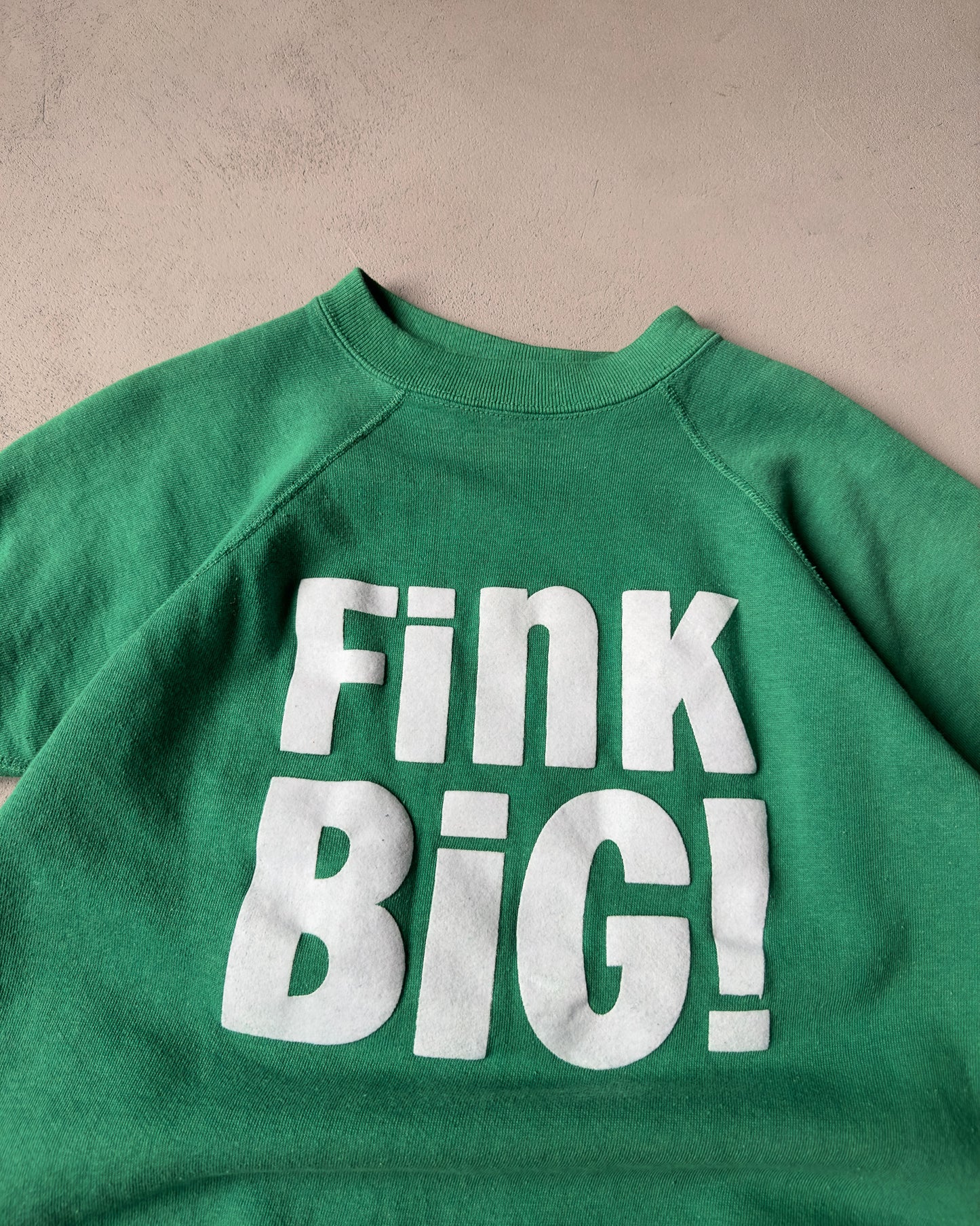 1970s - Green Fink Big Short Sleeves Crewneck - S/M