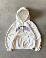 1990s - White Western Champion Hoodie - S/M
