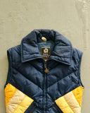 1980s - Navy/Yellow Ski Puffer Vest - XS