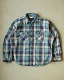 1980s - Blue/Grey Five Brother Heavy Plaid Flannel - XL