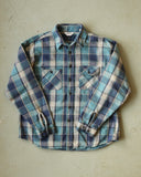 1980s - Blue/Grey Five Brother Heavy Plaid Flannel - XL