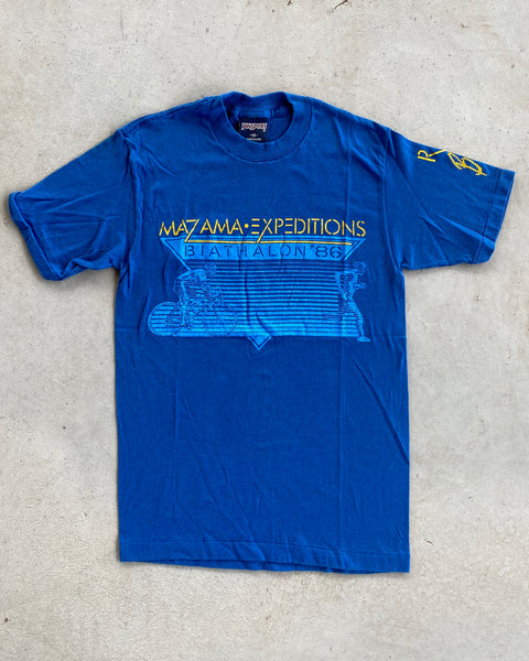 1980s - Blue "Biathalon 86" Graphic T-Shirt - XS