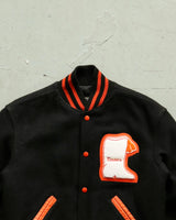 1990s - Black/Orange "Bethettes" Varsity Jacket - M
