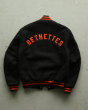 1990s - Black/Orange "Bethettes" Varsity Jacket - M