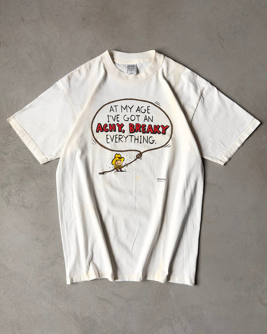 1990s - White "Achy, Breaky" T-Shirt - L