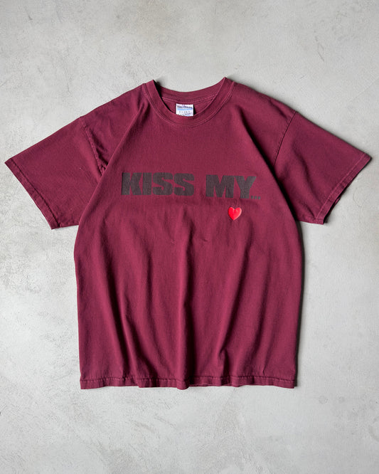 2000s - Burgundy Kiss My... T-Shirt - L