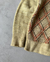 1970s - Tan/Orange Sears Mohair Sweater - S