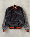1980s - Black/Orange Varsity Jacket - L