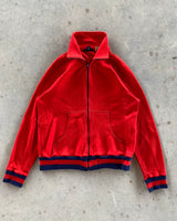 1970s - Red JC Penney Acrylic Zip-up - M