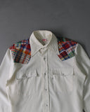 1970s - EggShell Levi's Pearl Snap Button Up - S