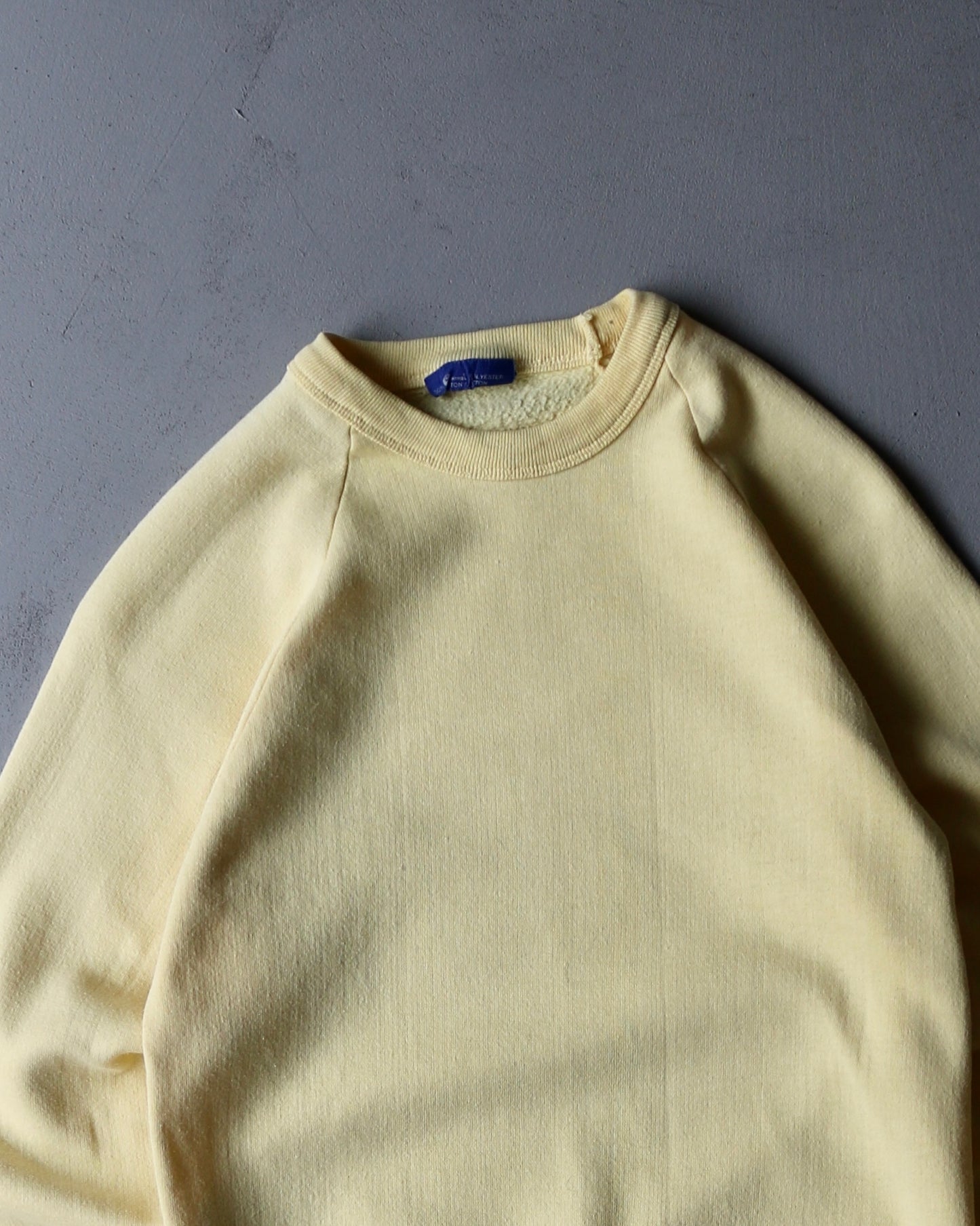 1980s - Baby Yellow Blank Crewneck - XS