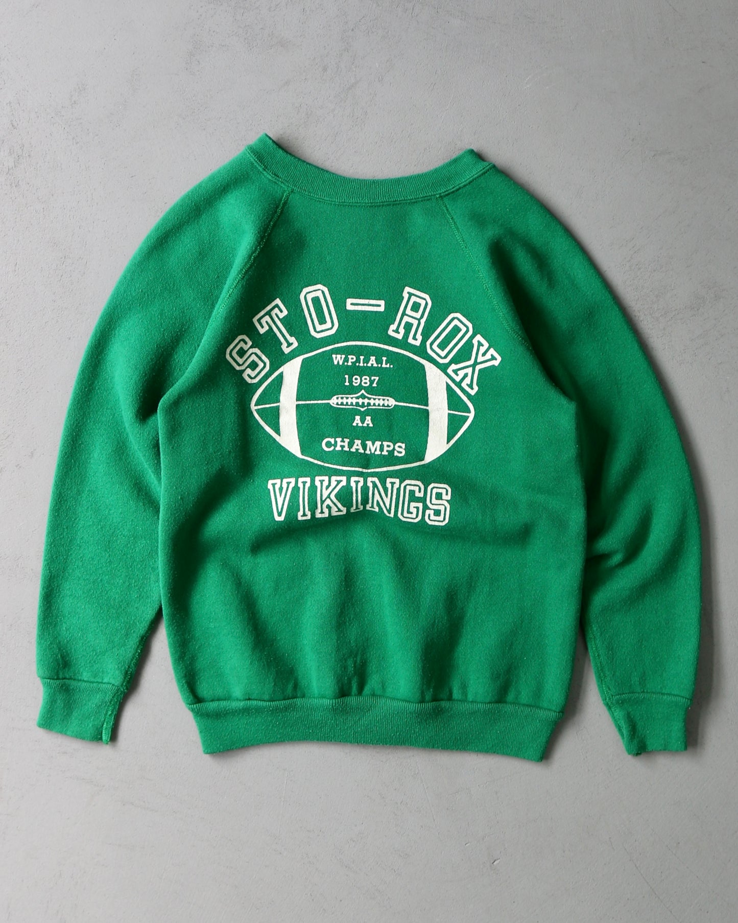 1980s - Green "Viking" Crewneck - XXS/XS