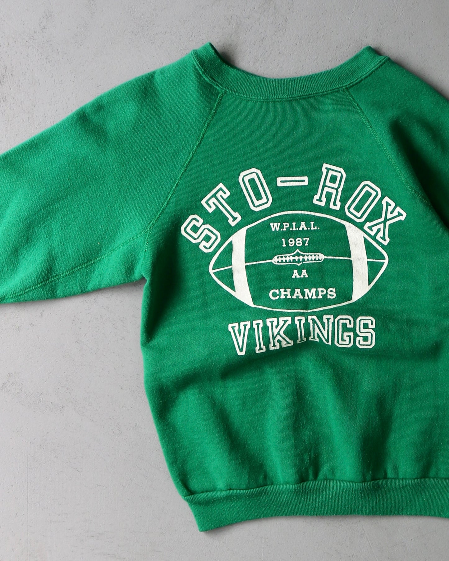 1980s - Green "Viking" Crewneck - XXS/XS