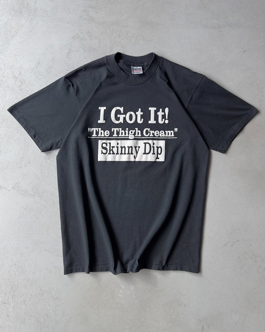 1990s - Black "Skinny Dip" T-Shirt - XL