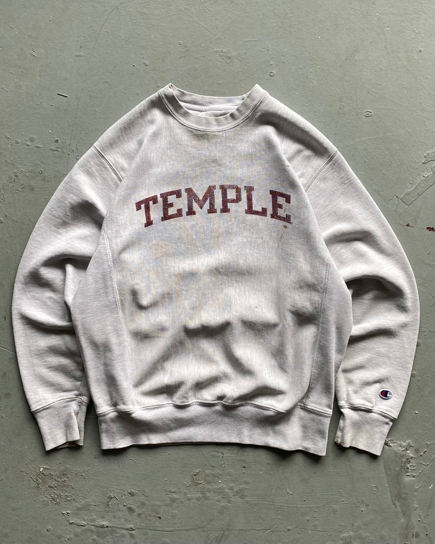 2000s - Heather Grey "Temple" Champion RW Crewneck - S