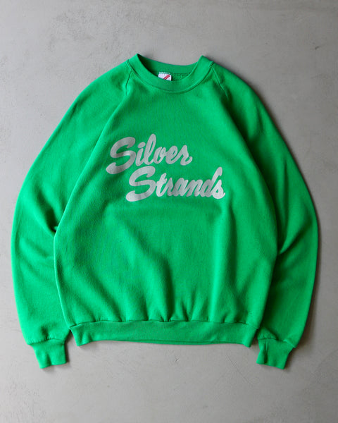 1980s - Green "Silver Strands" Crewneck - M