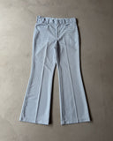 1970s - Blue/White Checkered Flare Trousers - 33x30