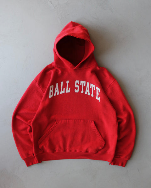 1990s - Red "Ball State" Russell Hoodie - M