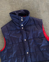1980s - Navy Puffer Vest - S