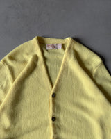 1980s - Yellow Orlon Cardigan - XL