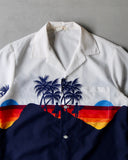 1980s - Navy/White "Sunset" Shirt - M/L